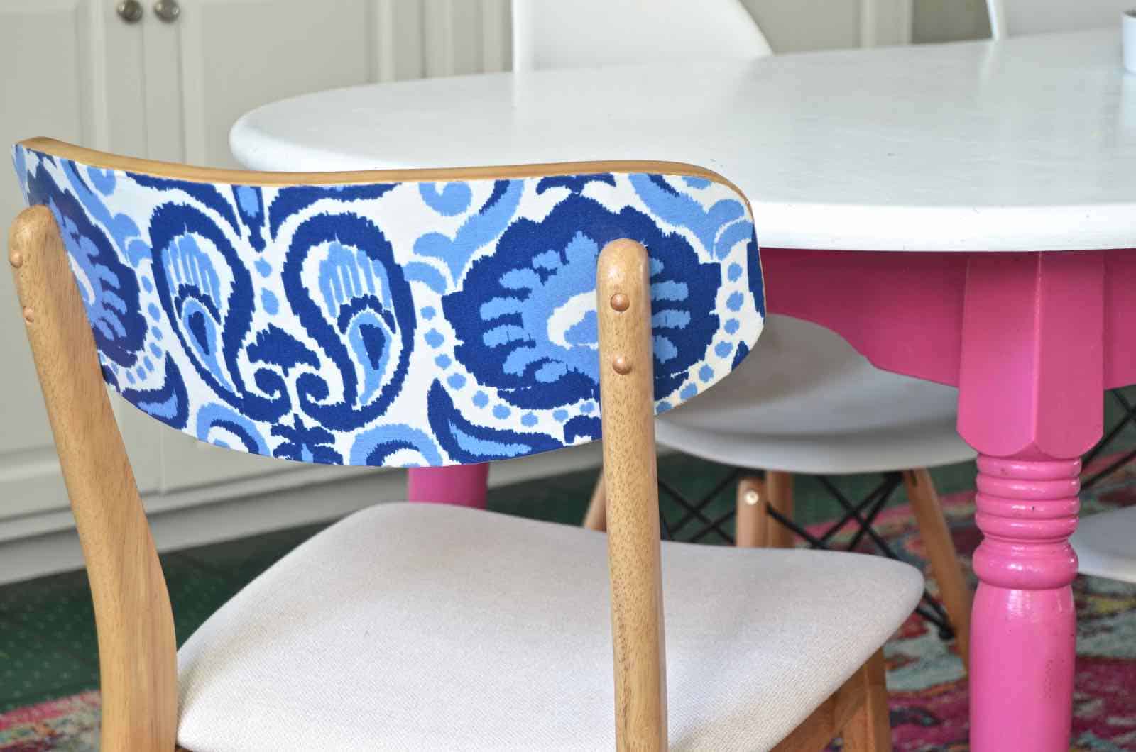 fabric kitchen chair update