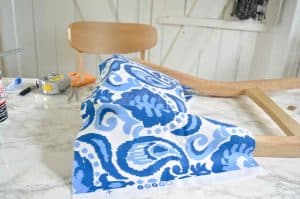 center fabric on back of chair