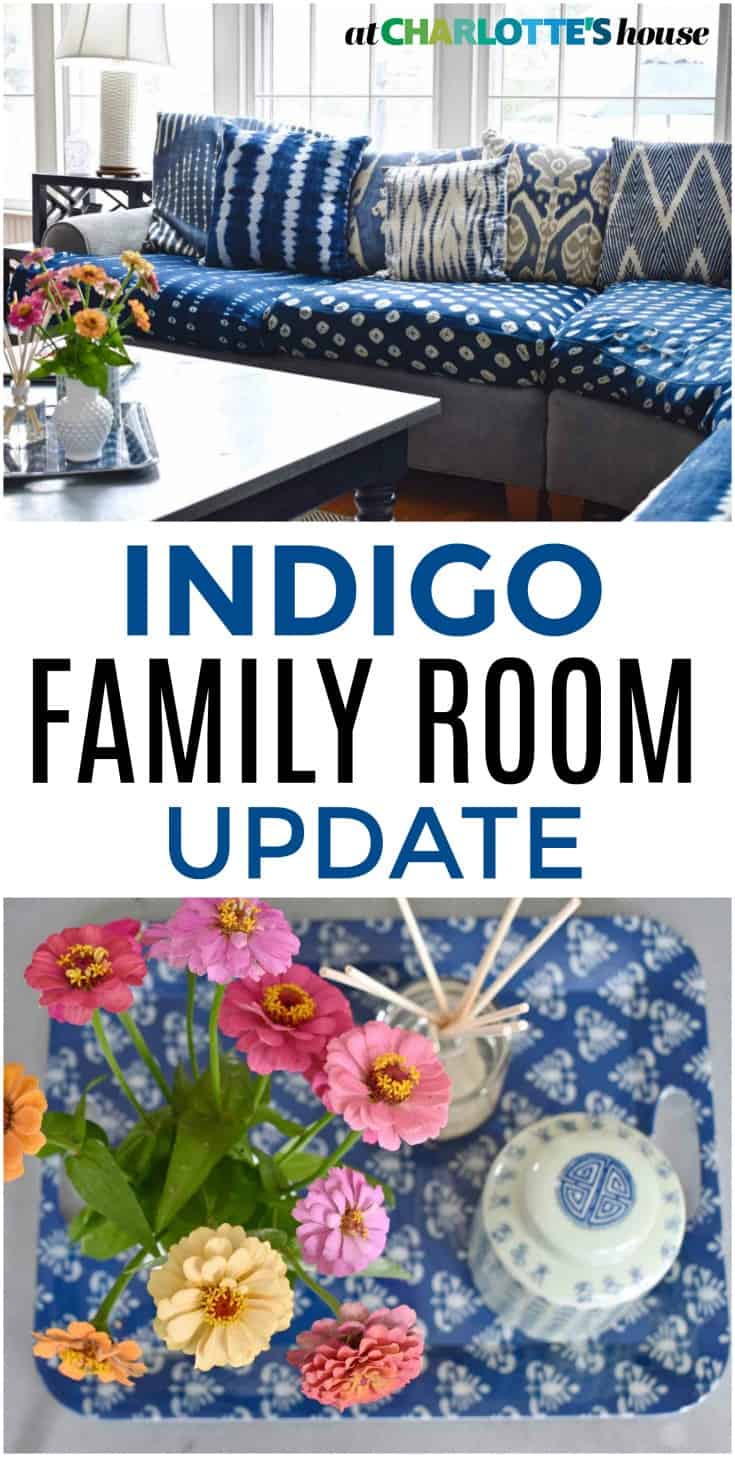 Adding some indigo to our family room made SUCH a difference... loving the rich blue