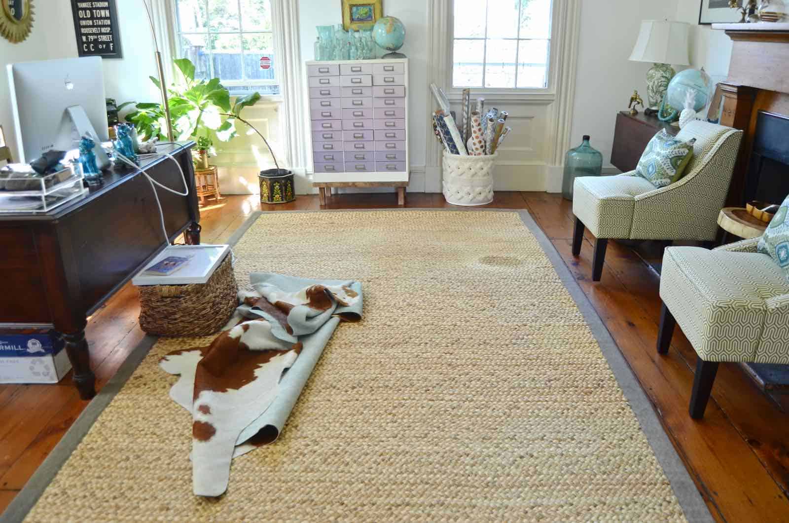 old carpet in dreary office