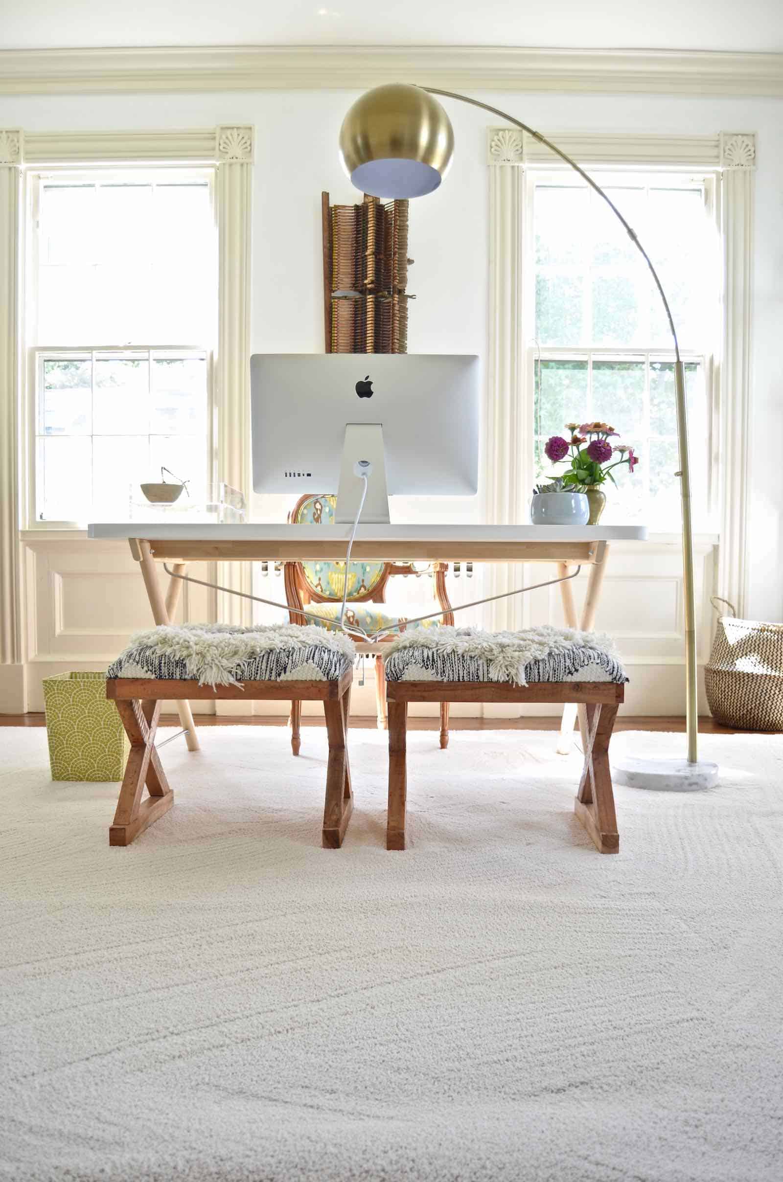 desk area in updated office space