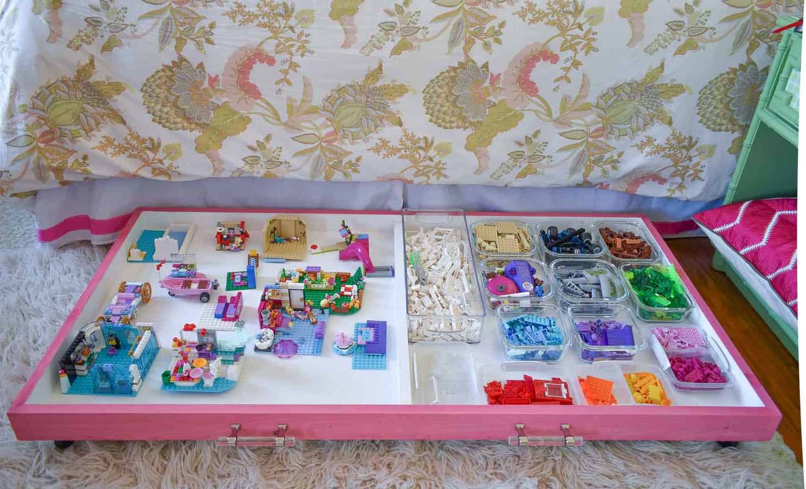 organized lego tray