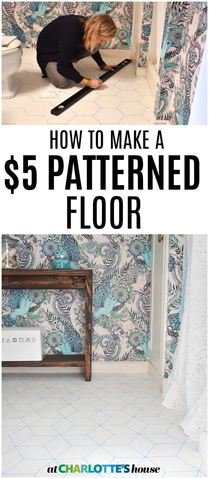 how to revive a dated vinyl floor for $5!