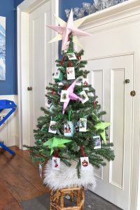 christmas tree decorated with instax