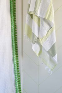 ball fringe on shower curtain