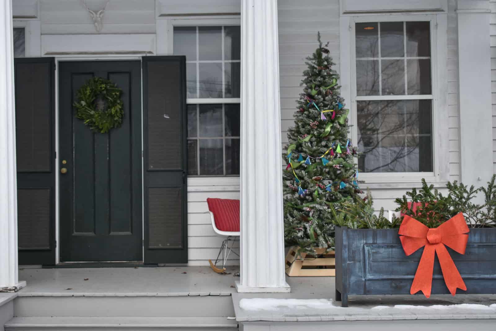 front porch decor for christmas