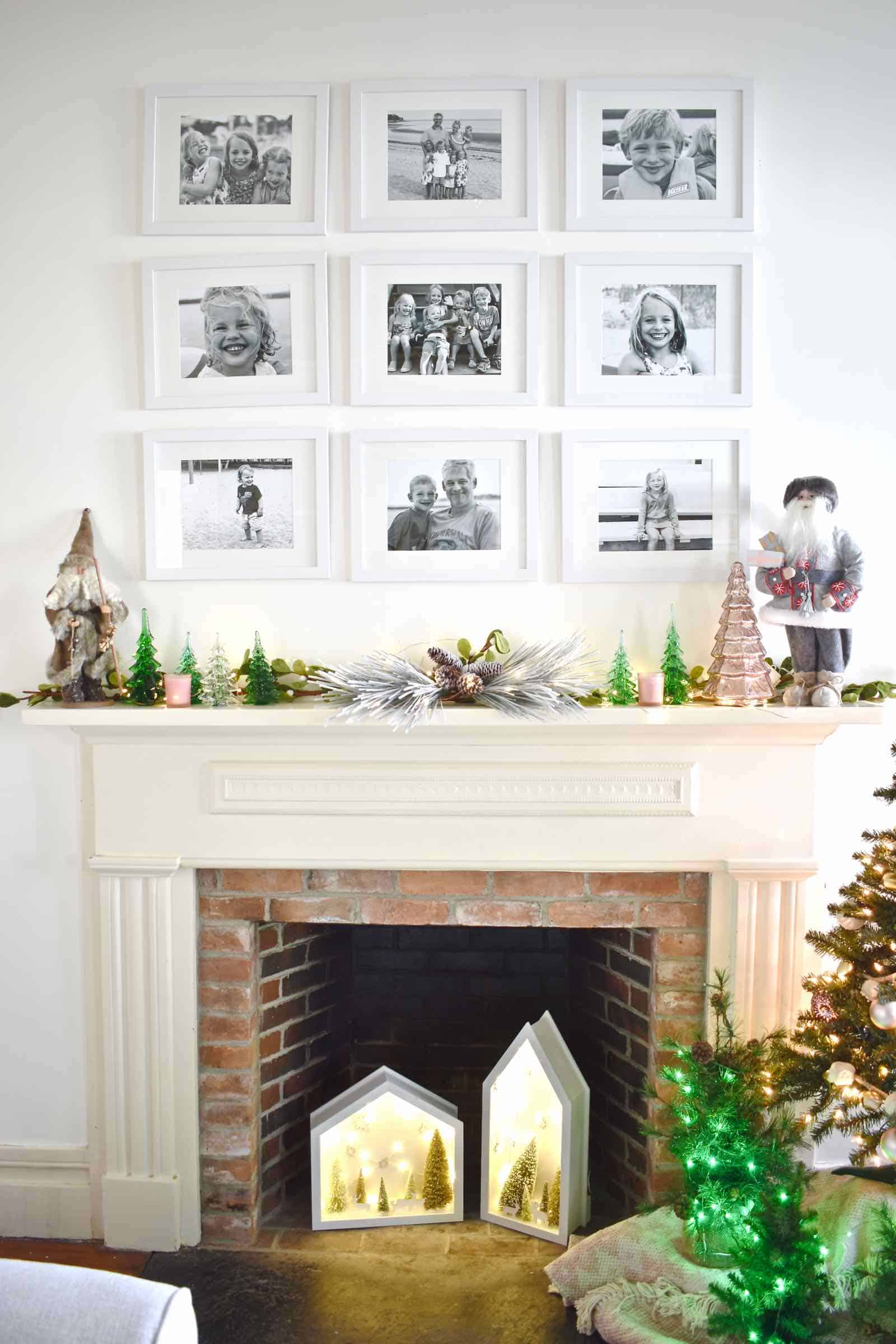 christmas playroom fireplace