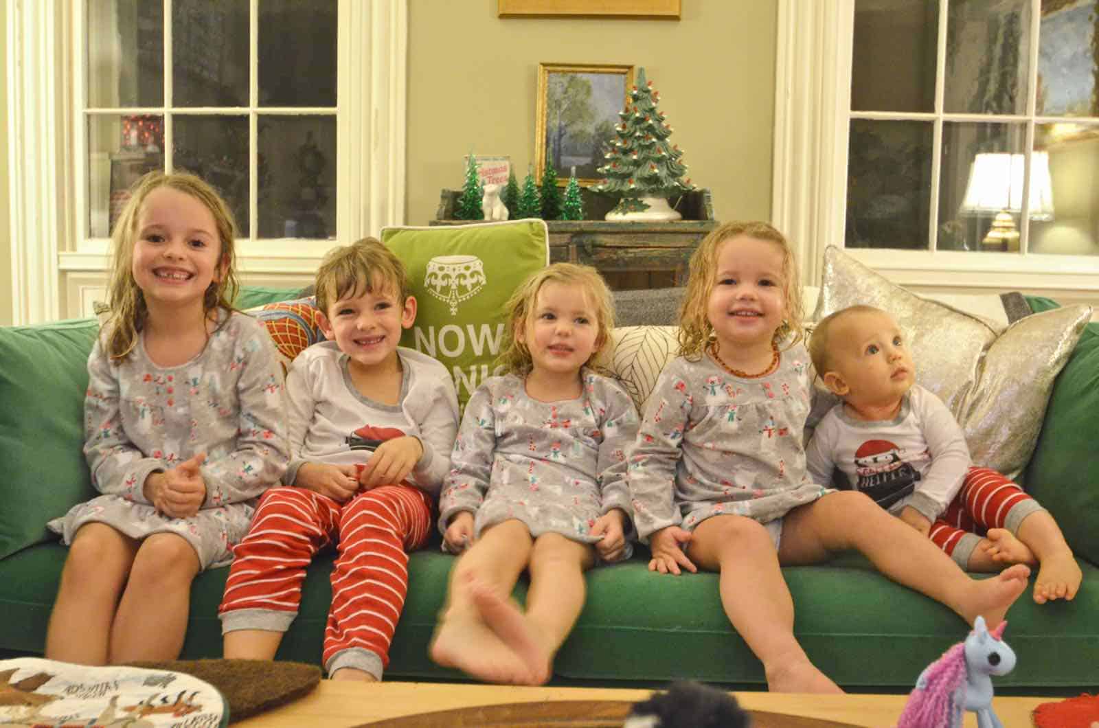 family in christmas pajamas