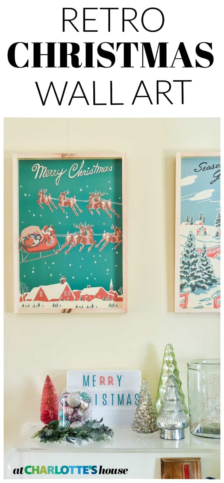 Easy inexpensive christmas wall art... take 15 minutes to make!