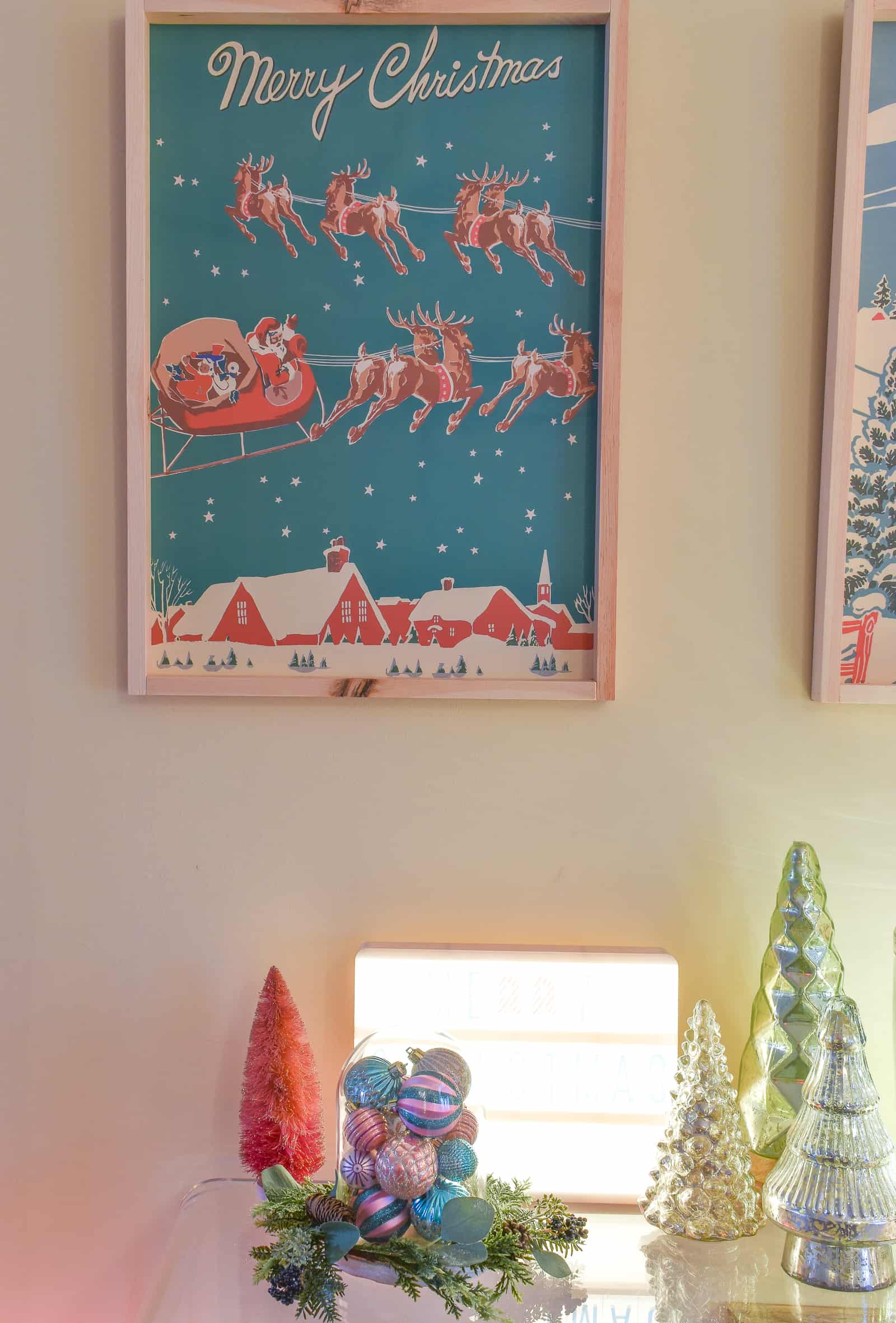 diy retro christmas print in santa's house