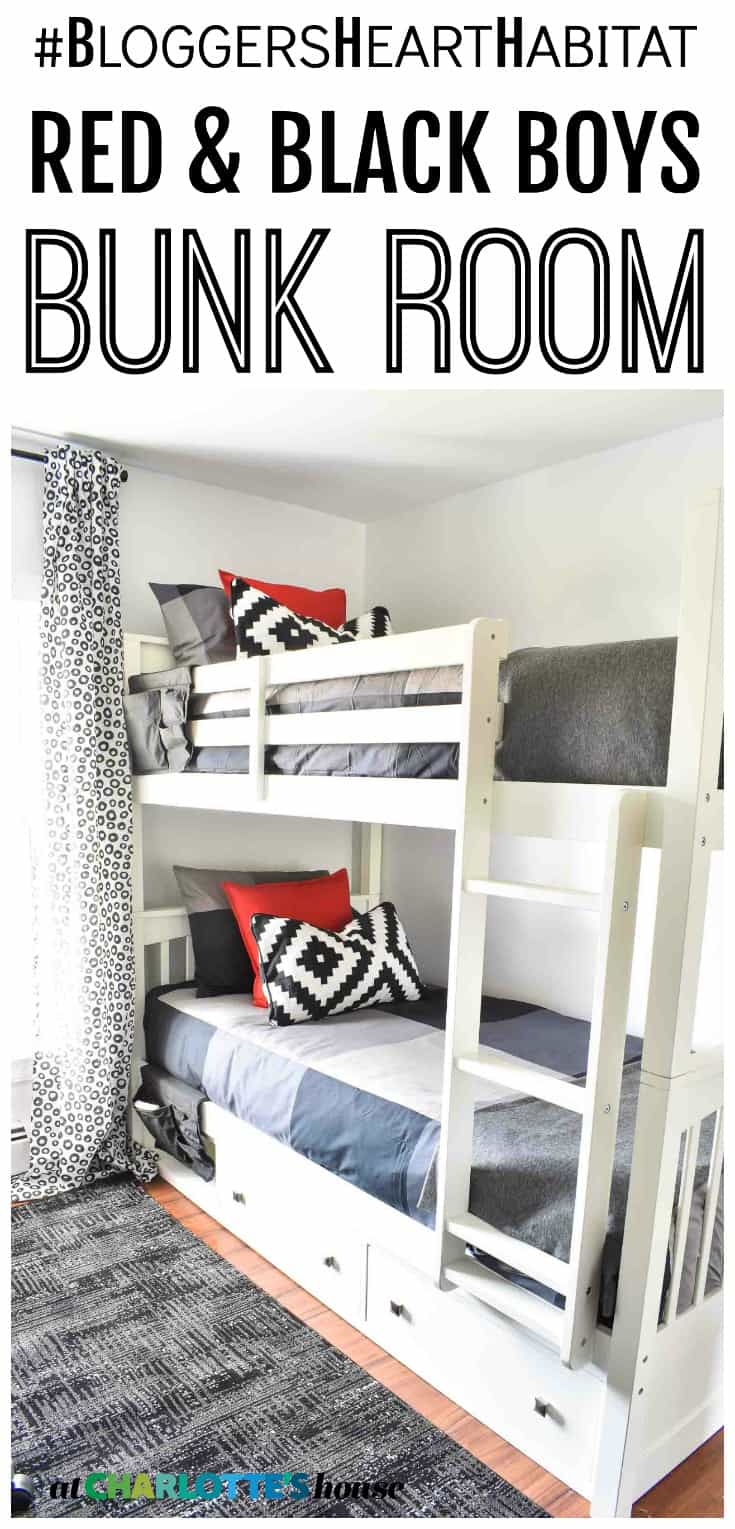 This shared boys bunk room was a design project we did for bloggers heart habitat