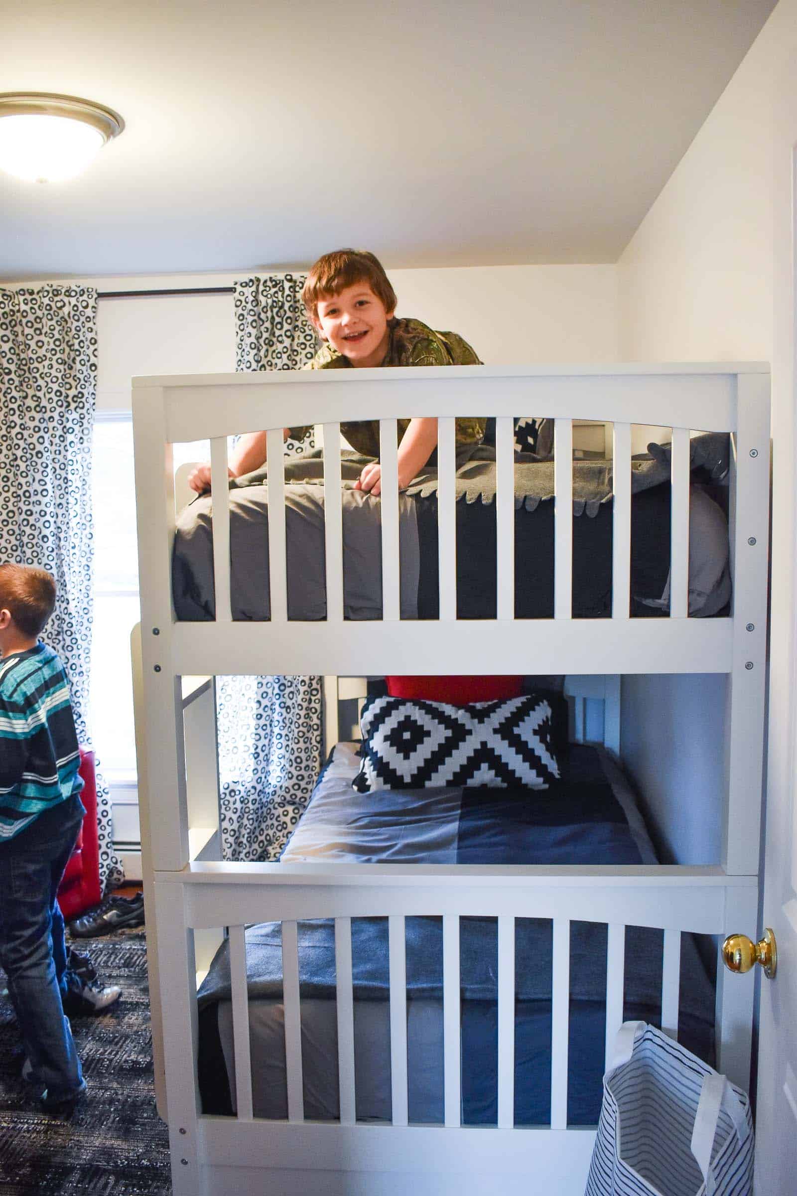 boys in shared bedroom with bunkbed