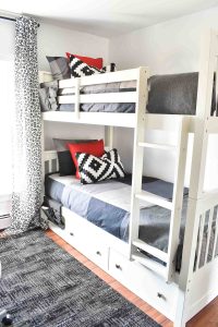 bunk bed in shared boys room