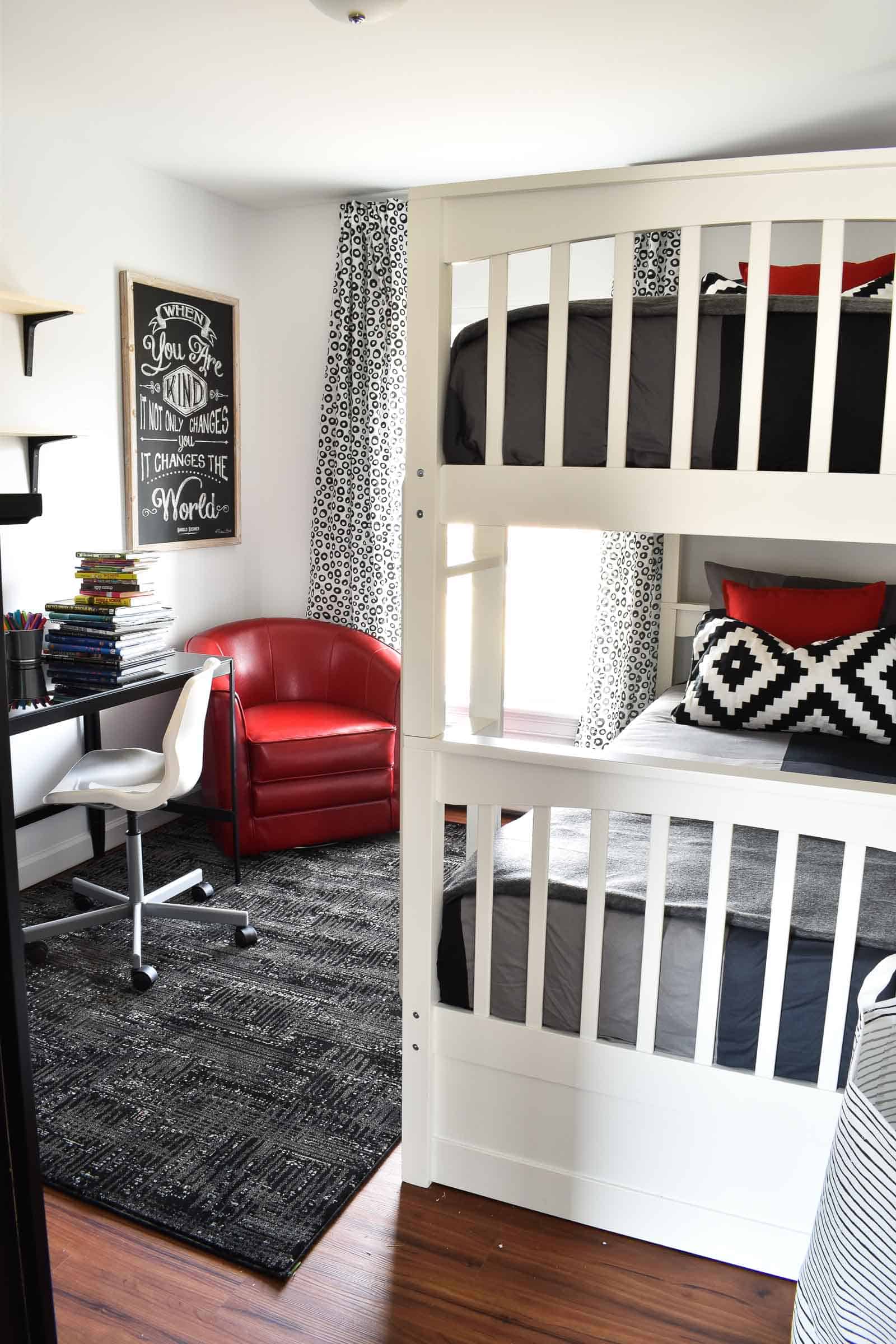 boys in shared bedroom with bunkbed