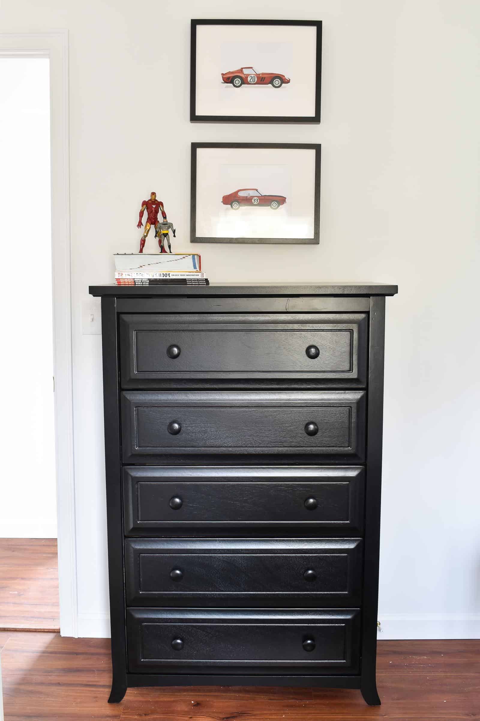 black dresser for shared boys room