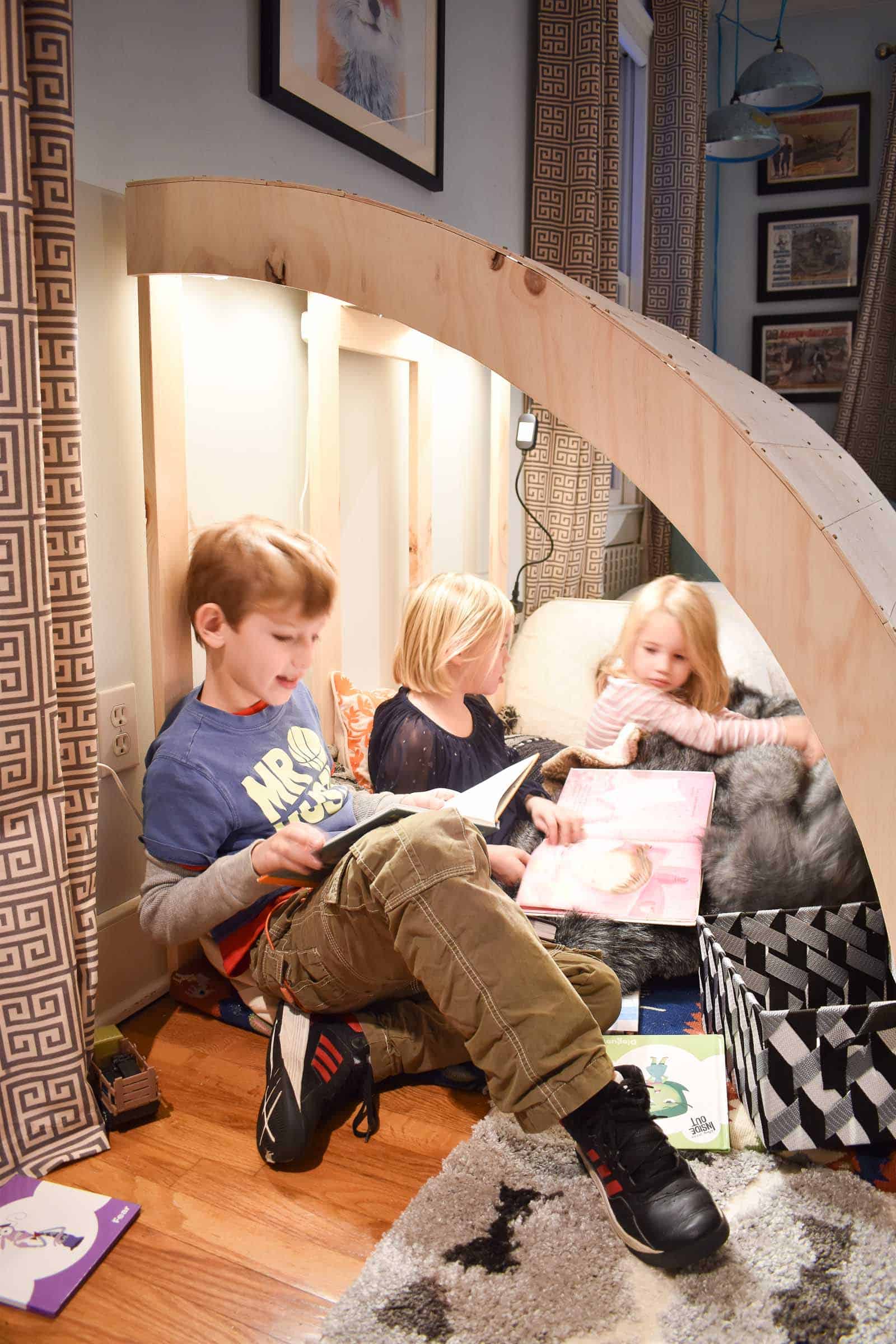 Reading nook in boys room