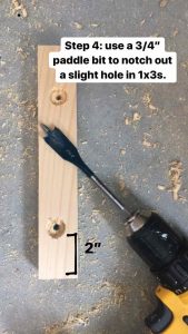 paddle bit to drill hole for dowel