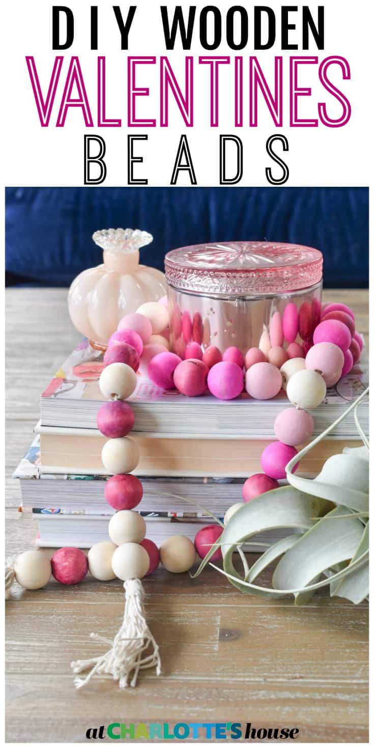 These wooden Valentine's Beads are the easiest thing to make 