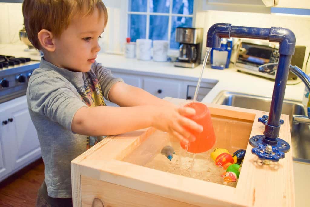 toddler kitchen sink with running water