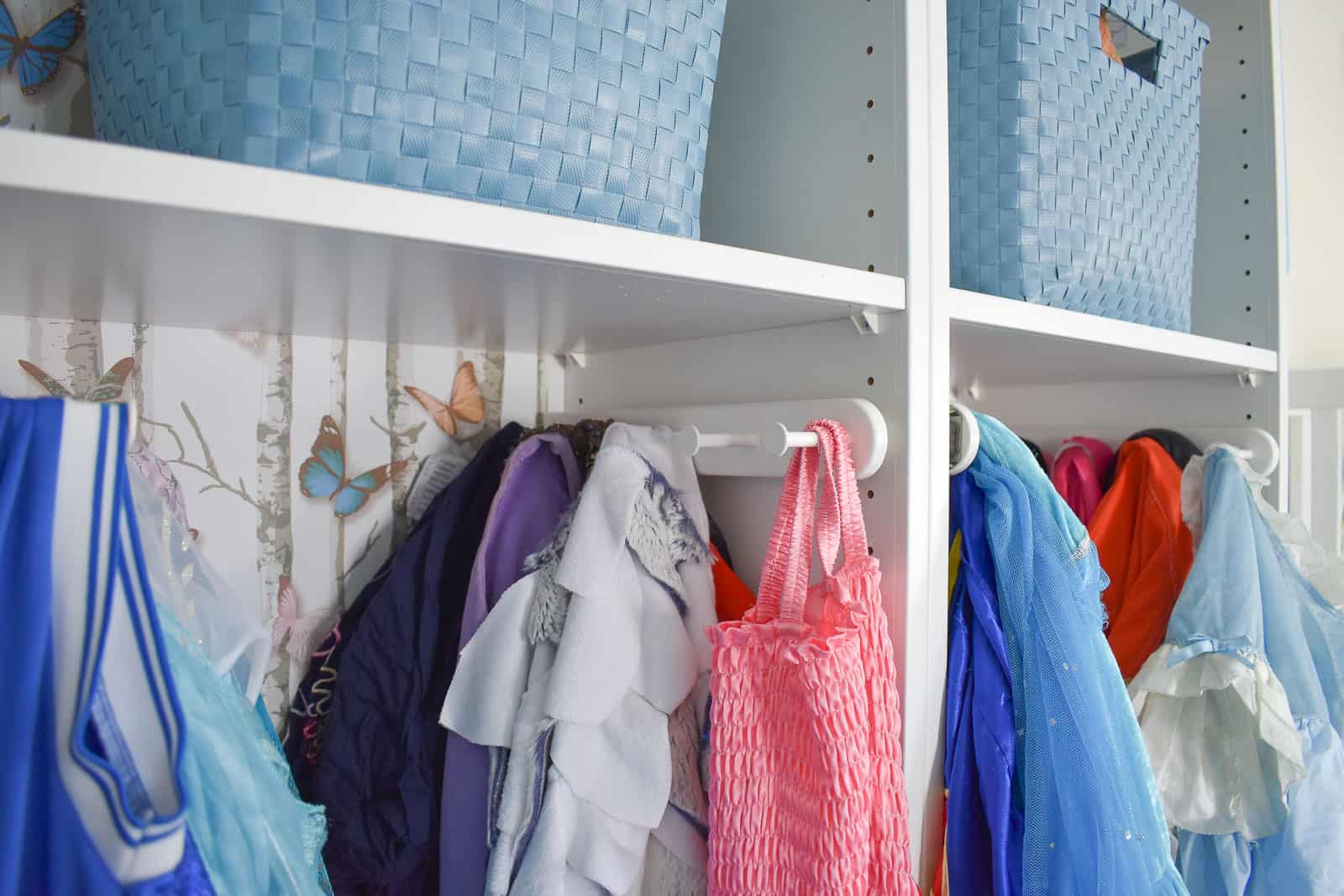 pull out hooks for dress up storage