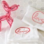make your own embossed Valentine's Day towel