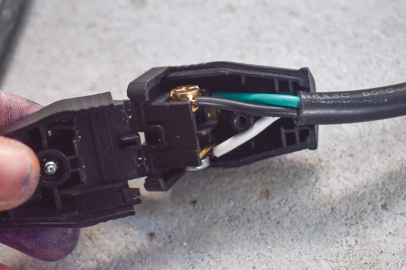 wrap the wires and wind around screws in plug