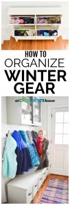 how we organize winter gear in our mudroom