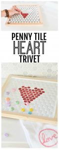 this penny tile trivet was a fun project to make for our valentines day