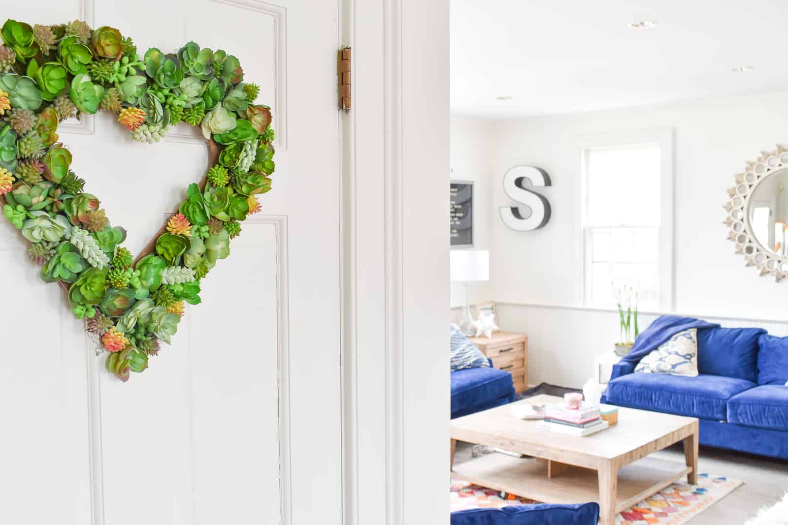 succulent wreath for valentine's day