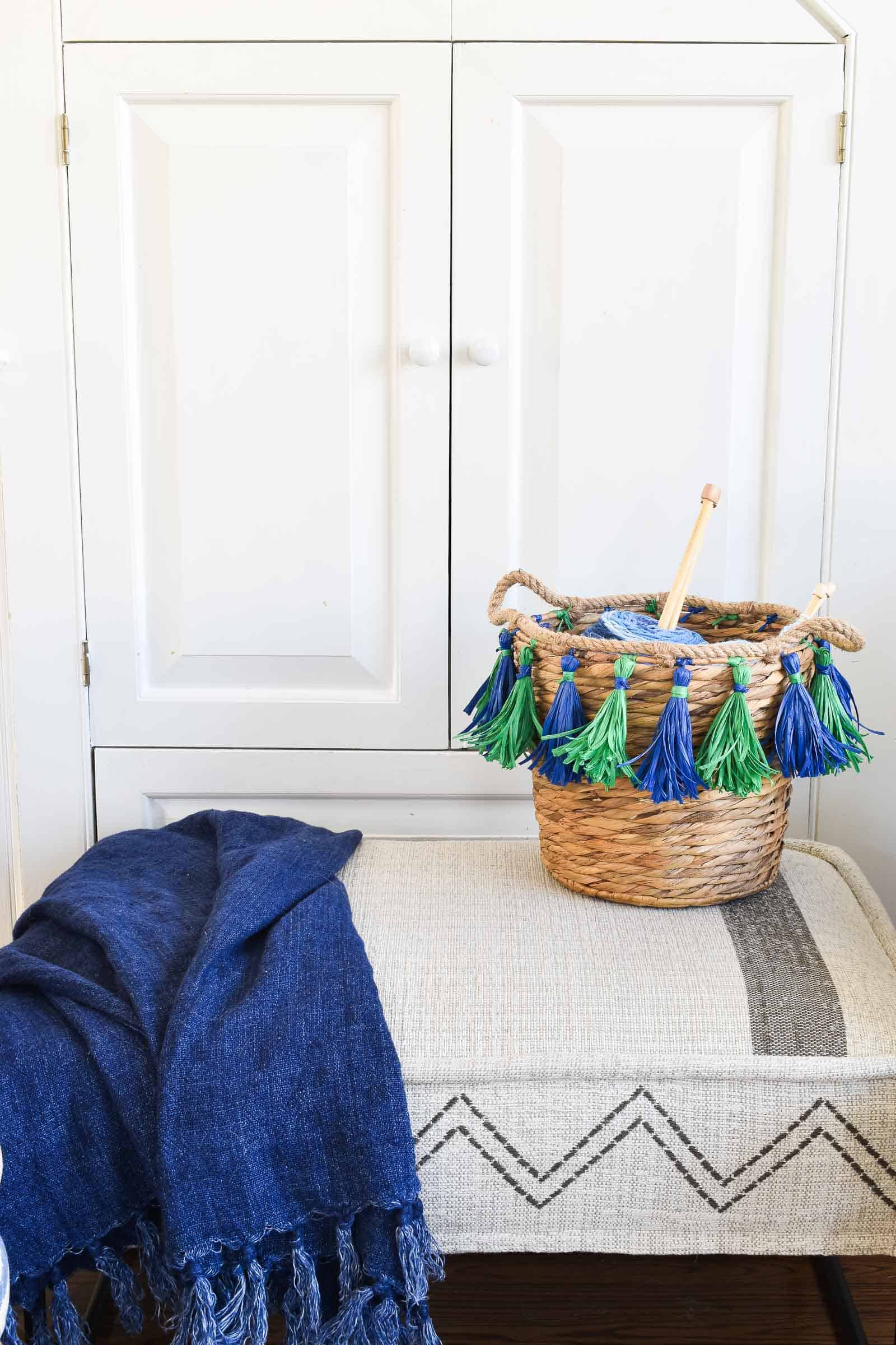 tasseled basket diy