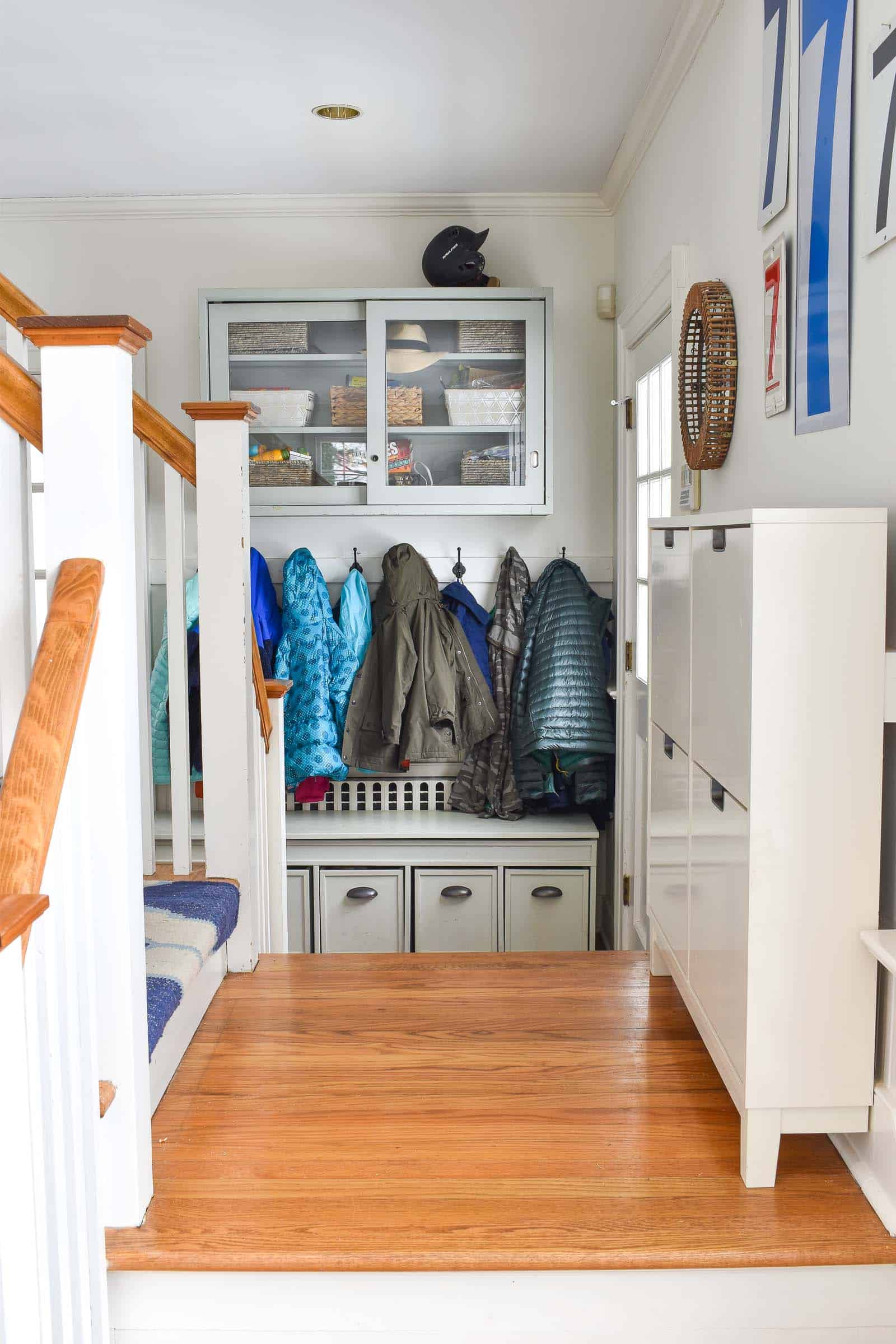 mudroom storage during the winter