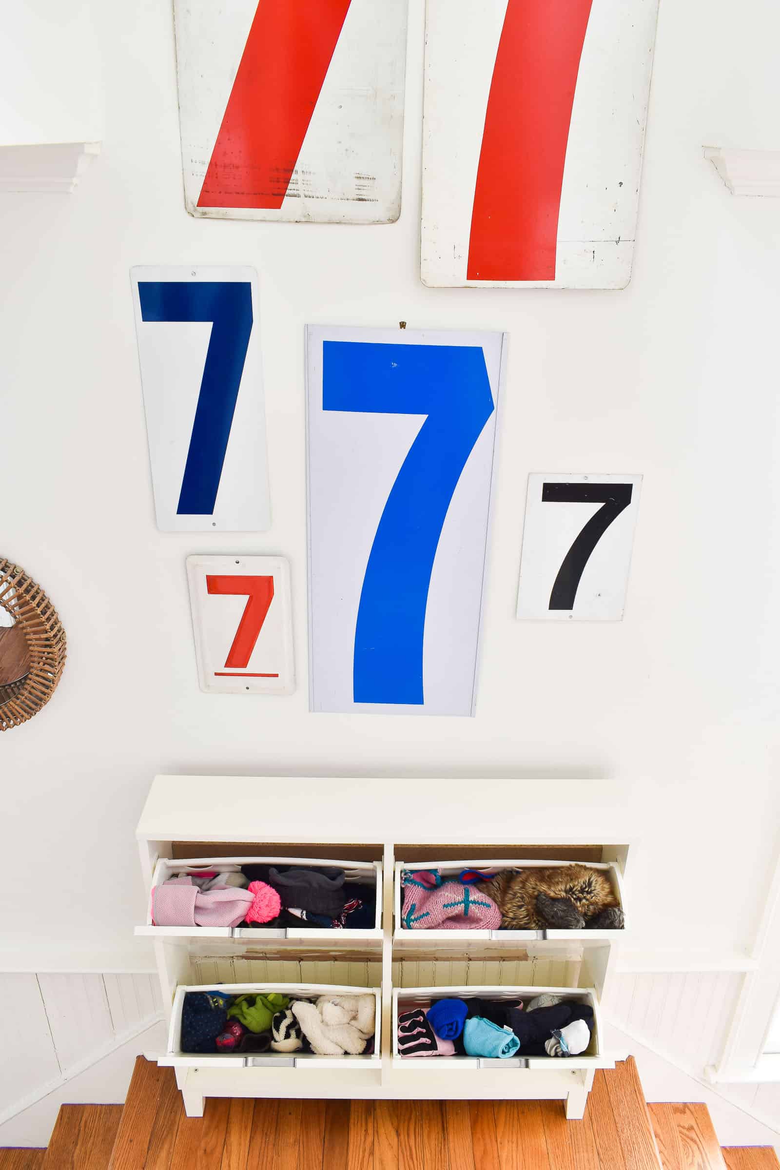 shoe rack turned hat and glove storage