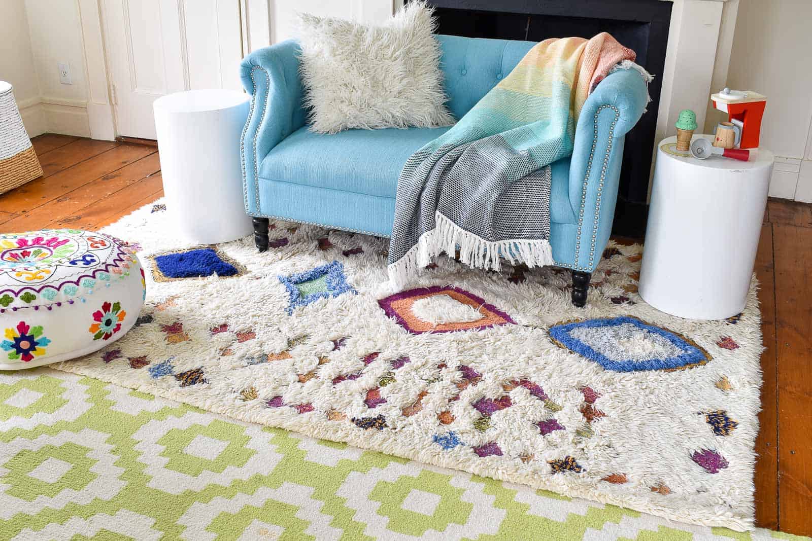 Layering Rugs, Layered Rugs, Rug on Carpet