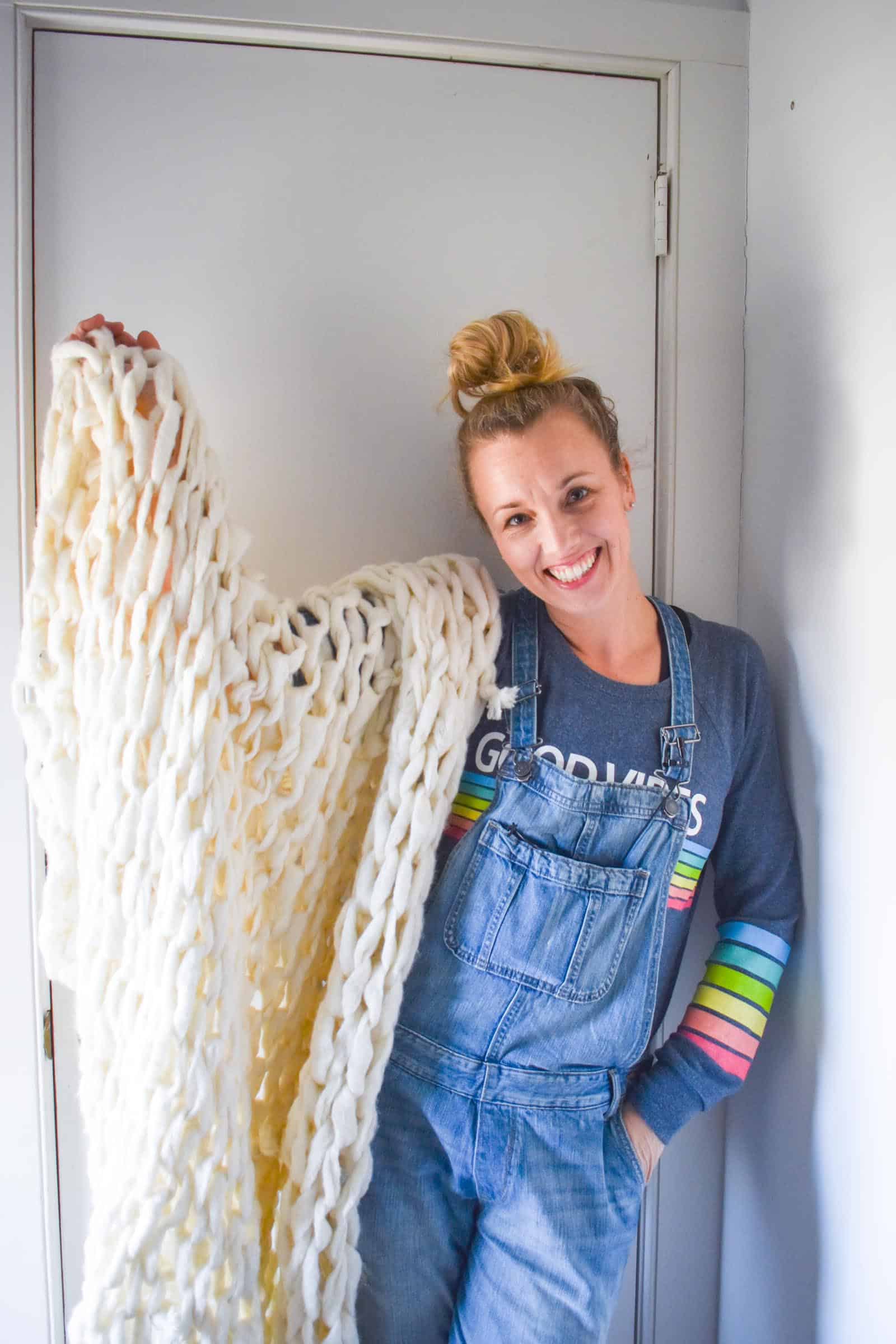 arm knit blanket in under 45 minutes