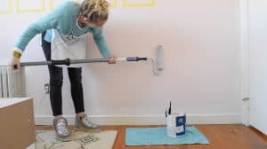 roll paint onto the wall like normal