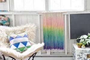 rainbow dyed wall hanging