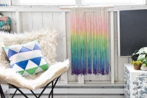 dip dyed rainbow rope wall hanging