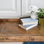 wooden tray with blue epoxy inlay