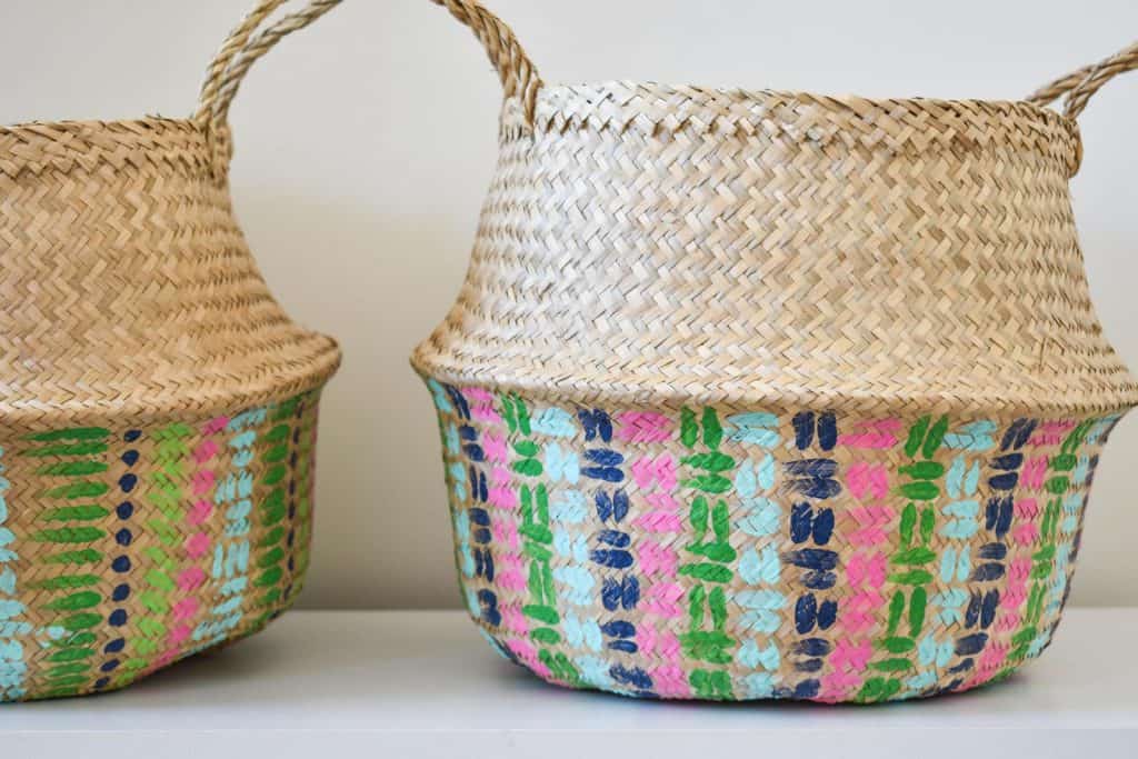 painted patterned basket