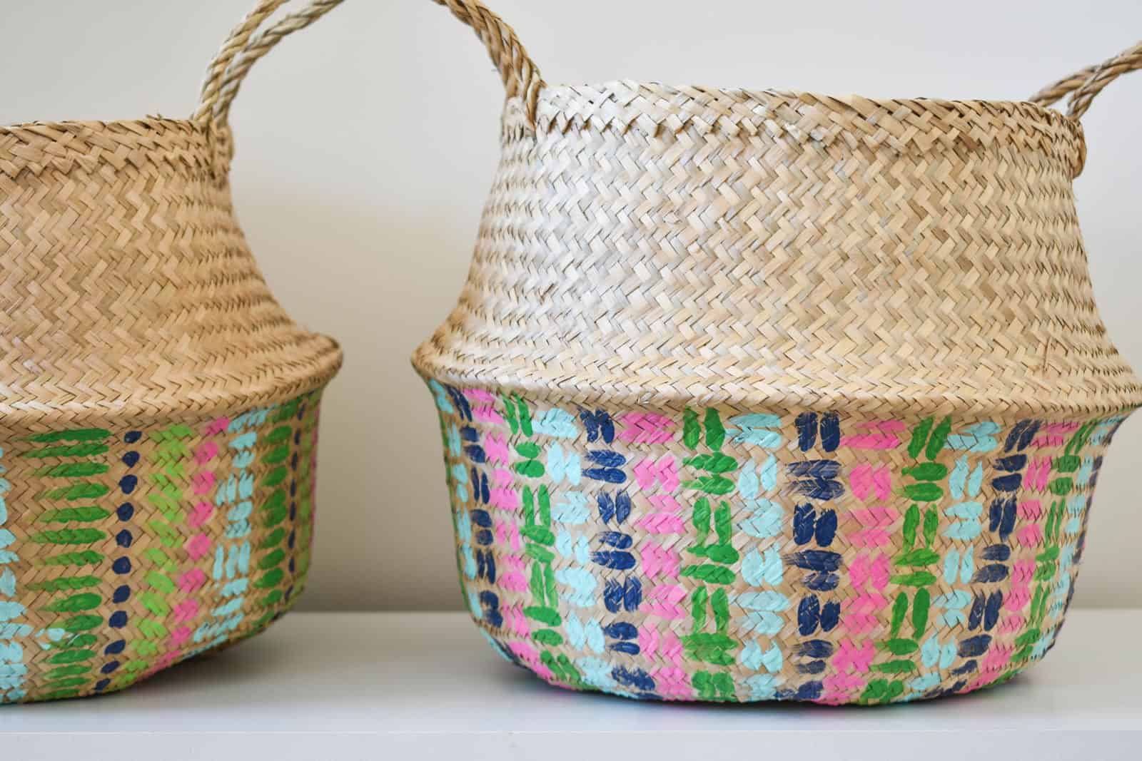 How to Paint Colorful Baskets - At Charlotte's House