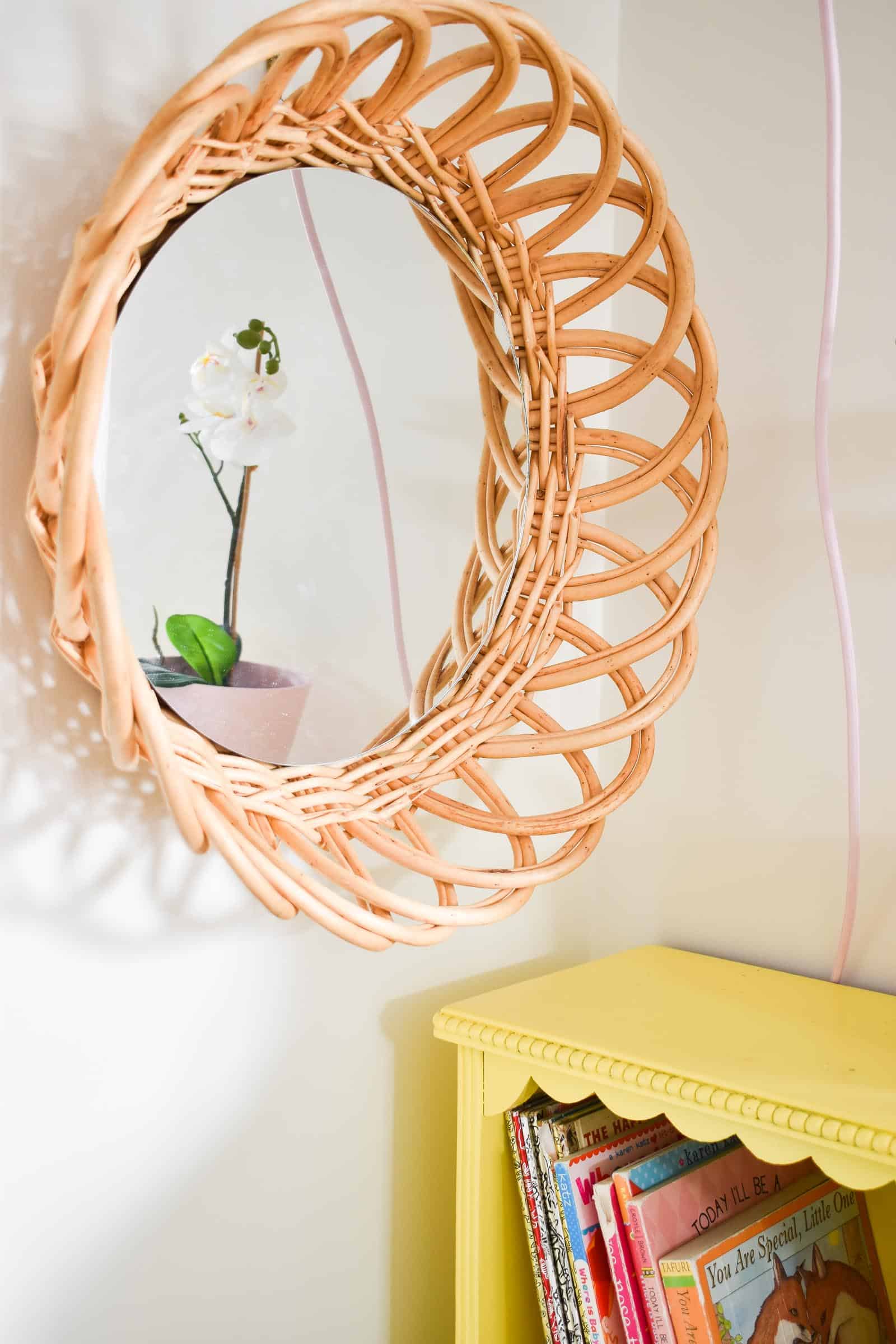 make your own boho rattan mirror