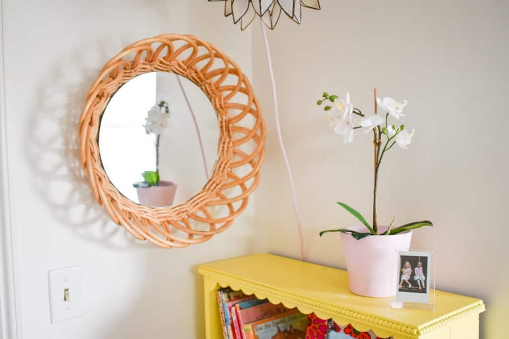 Large Rattan Hanging Mirror Living Room