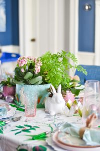 spring tablescape with easter touches
