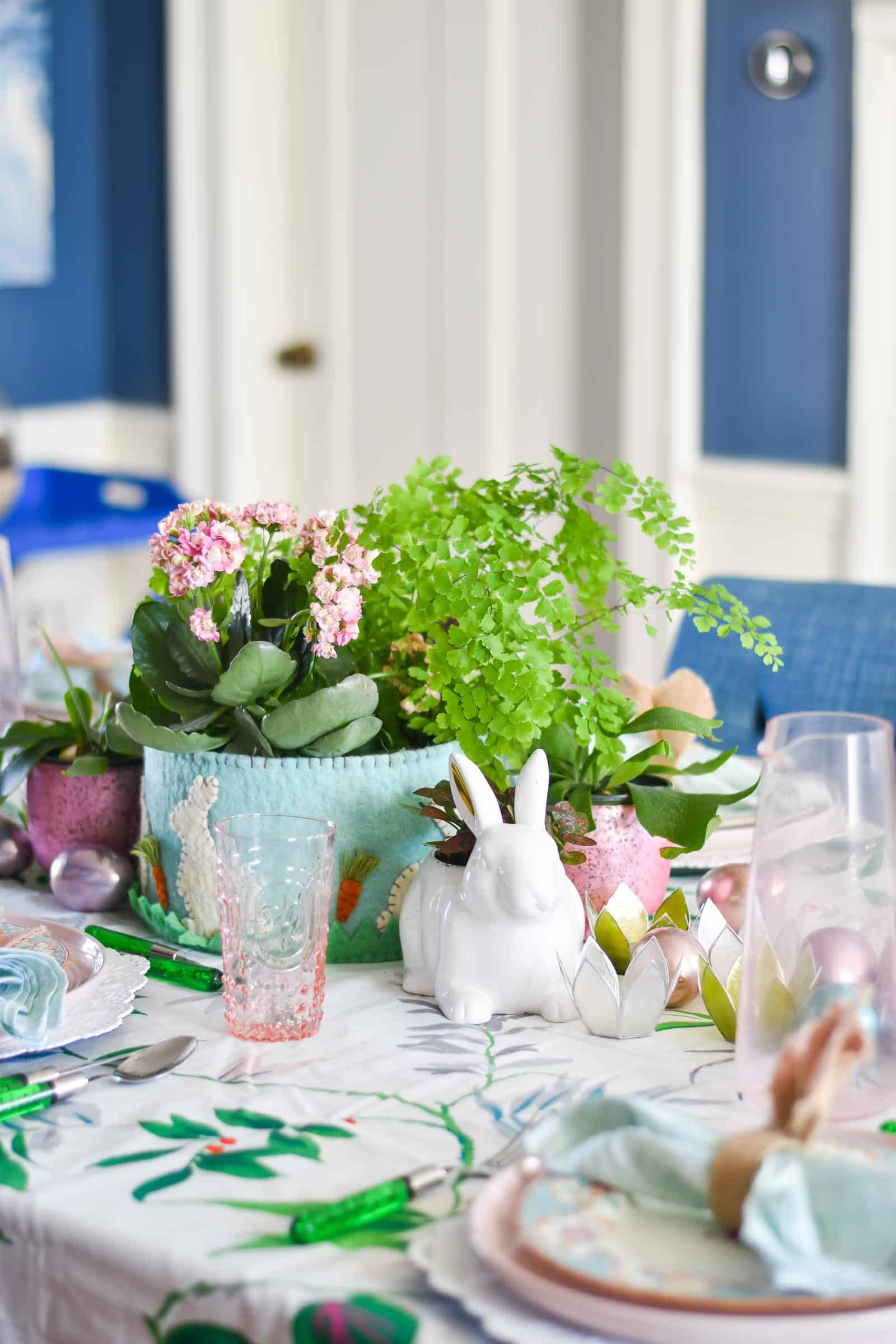 spring tablescape with easter touches