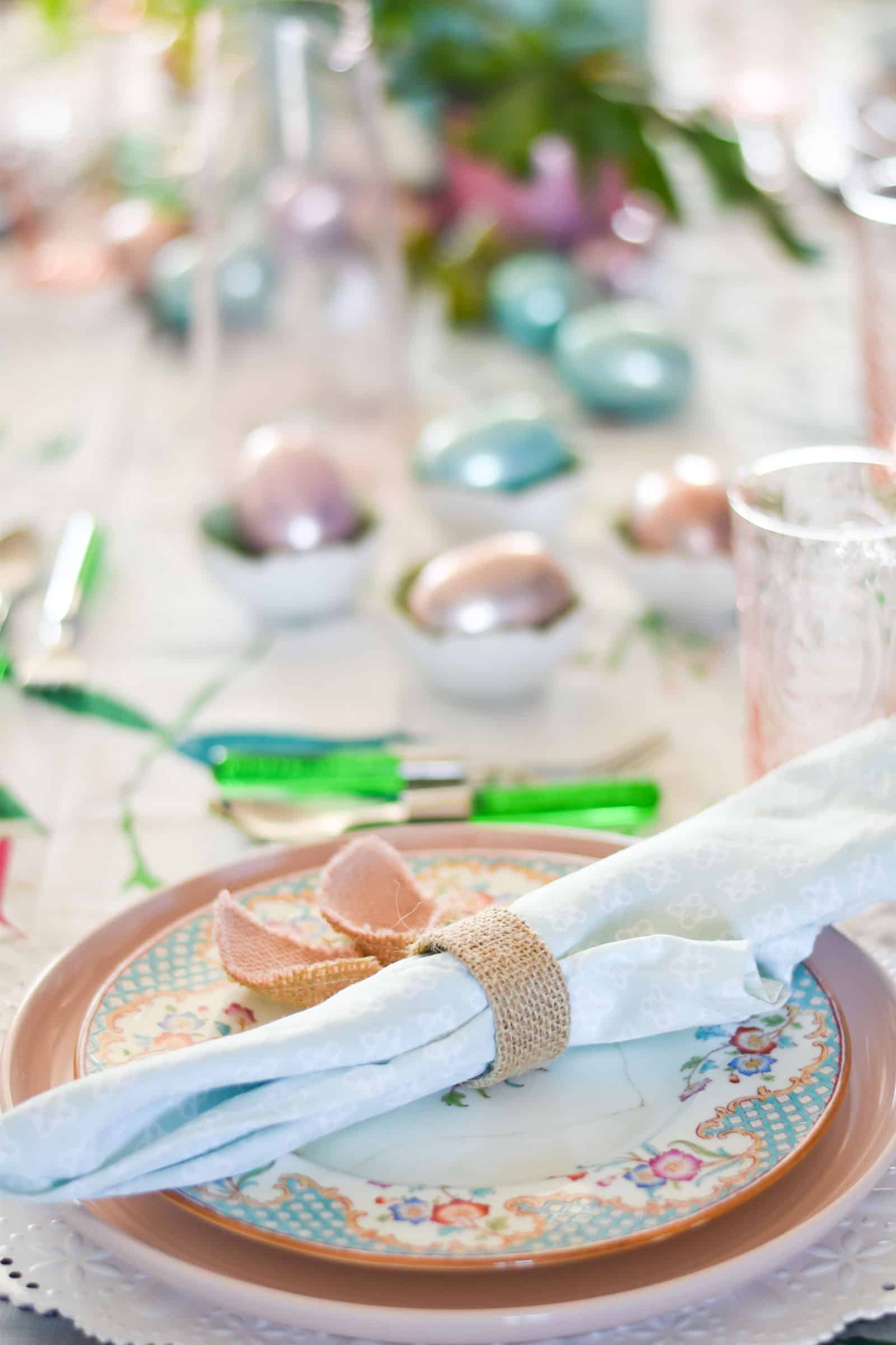 napkin on easter table