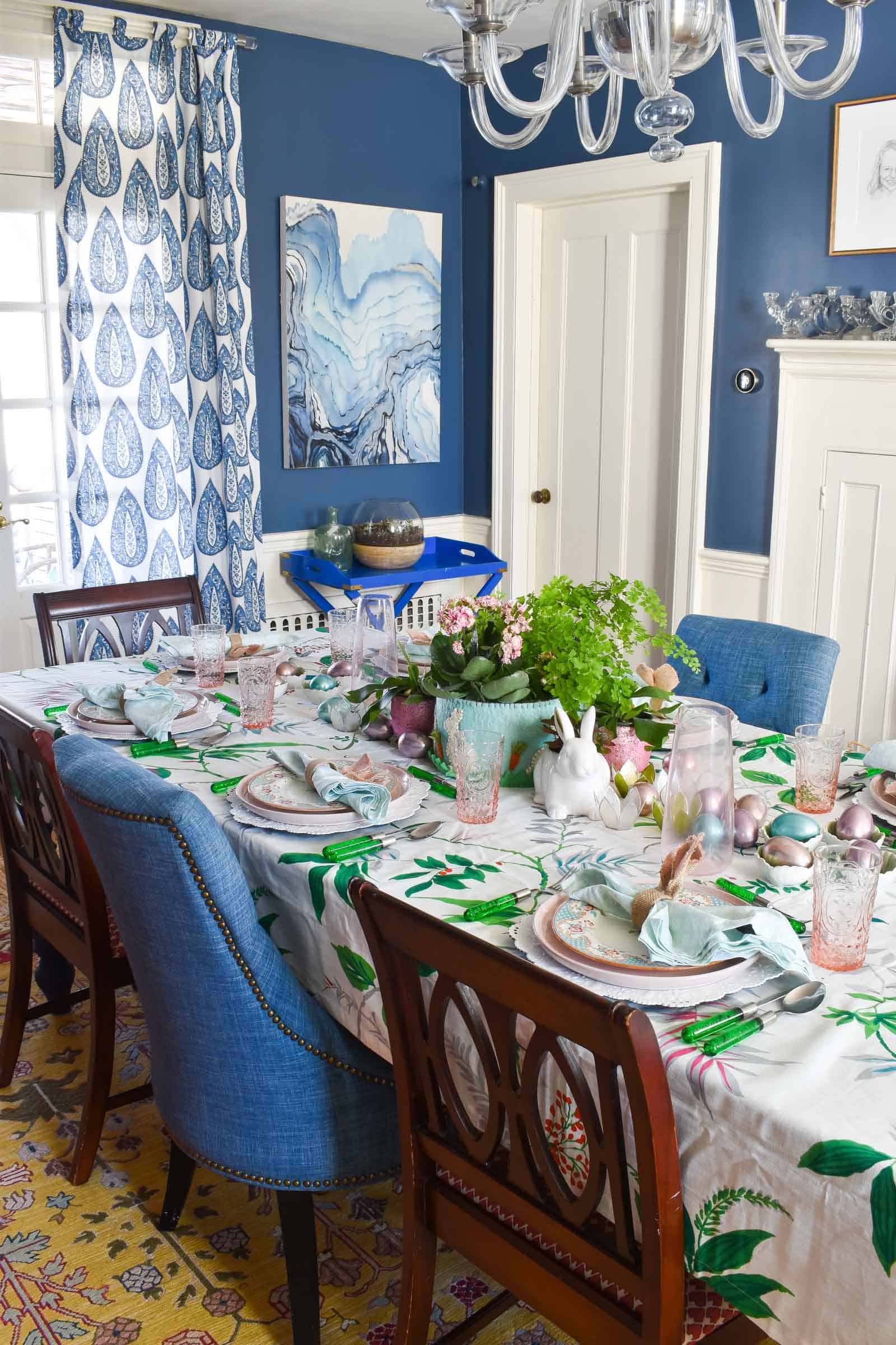 overview of spring tablescape