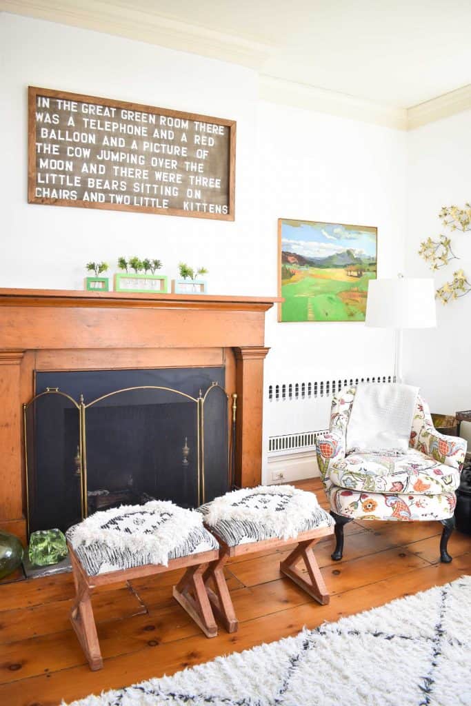 homegoods benches in spring living room