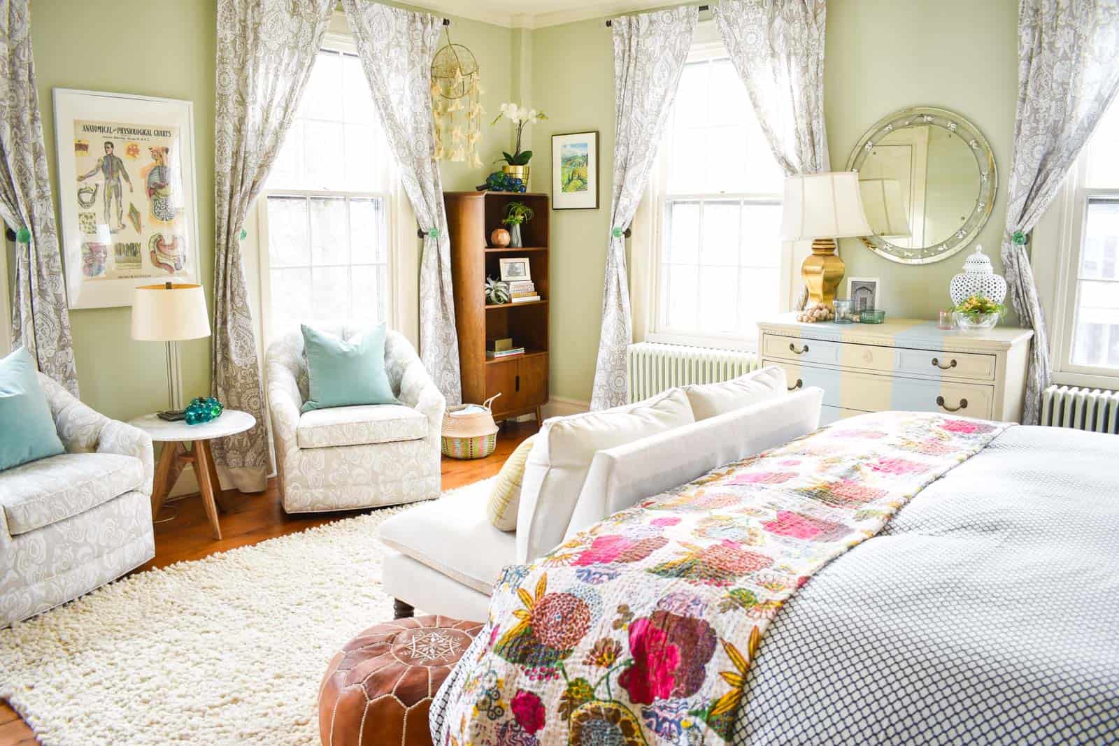 seating area in master bedroom