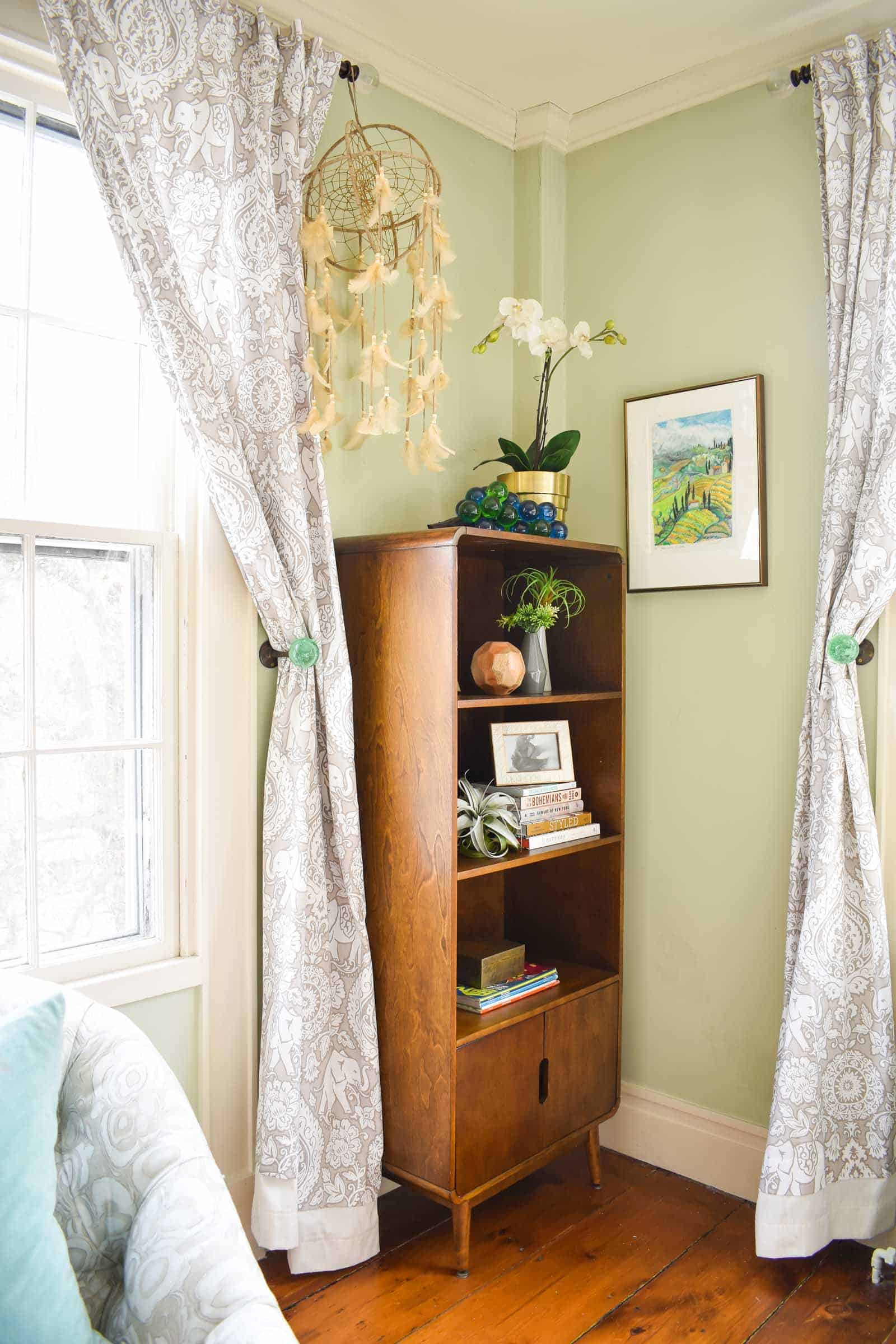 small book shelf in master bedroom