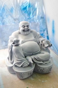 spray painted buddha